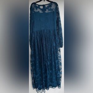 SHEIN Blue Lace Maxi Dress